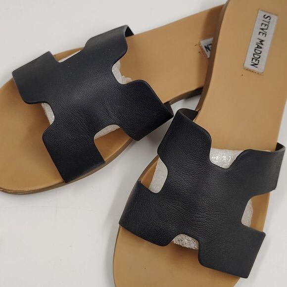 Steve Madden Black Women's Sandals Shoes Sz 9 - Picture 2 of 15